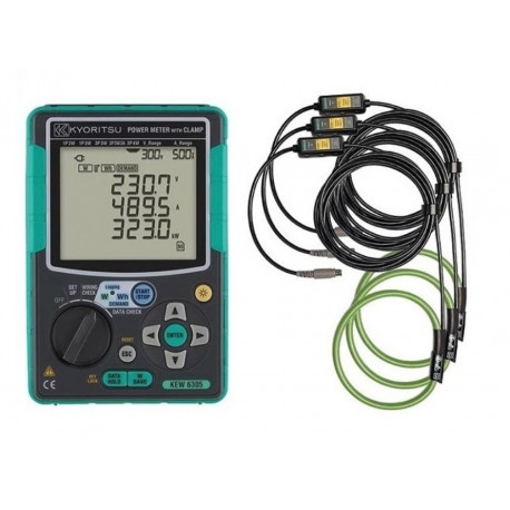 Kyoritsu KEW 6305-03 - Digitální 3 fázový měřič výkonu s pružnýmy senzory