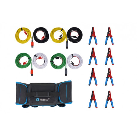 Metrel S 2126 – sada zkušebních vodičů s velkými Kelvinovými svorkami, 5 m