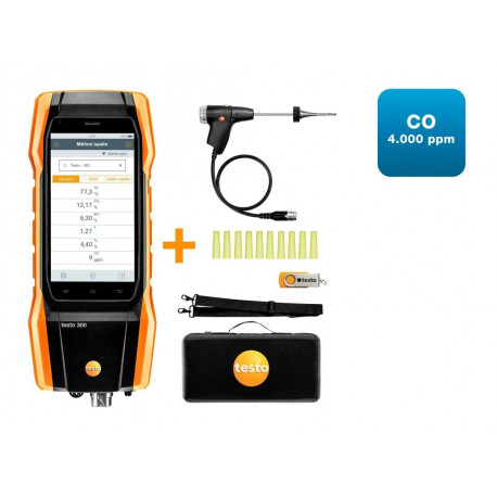 Testo 300 sada 1 - Analyzátor spalín (O2, CO až do 4,000 ppm)