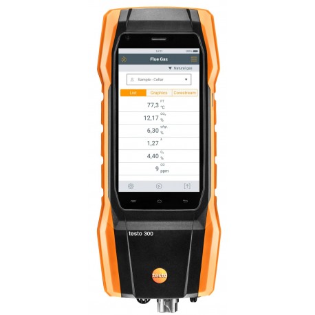 Testo 300 Longlife - Analyzátor spalin (O2, CO až do 15,000 ppm, NO – možnost doplnění)