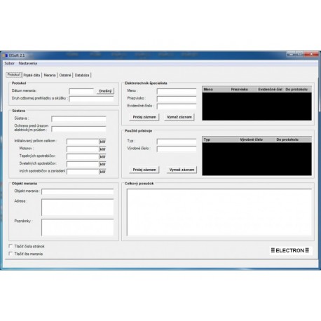 Electron Elsoft 2.1 - software pro měřicí přístroje IZO